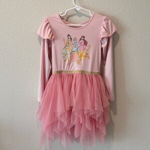 Disney Girls Pink Long Sleeve Tulle Princess Dress